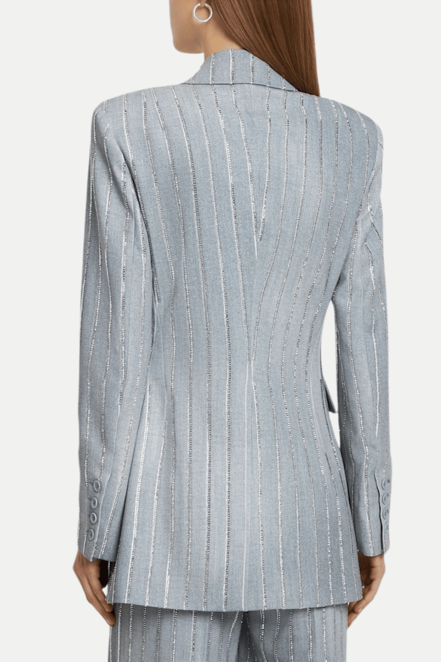 Stylish beautiful dress | Dulcie Rhinestone-embellished Pinstripe Blazer Set - Ideal for special occasions