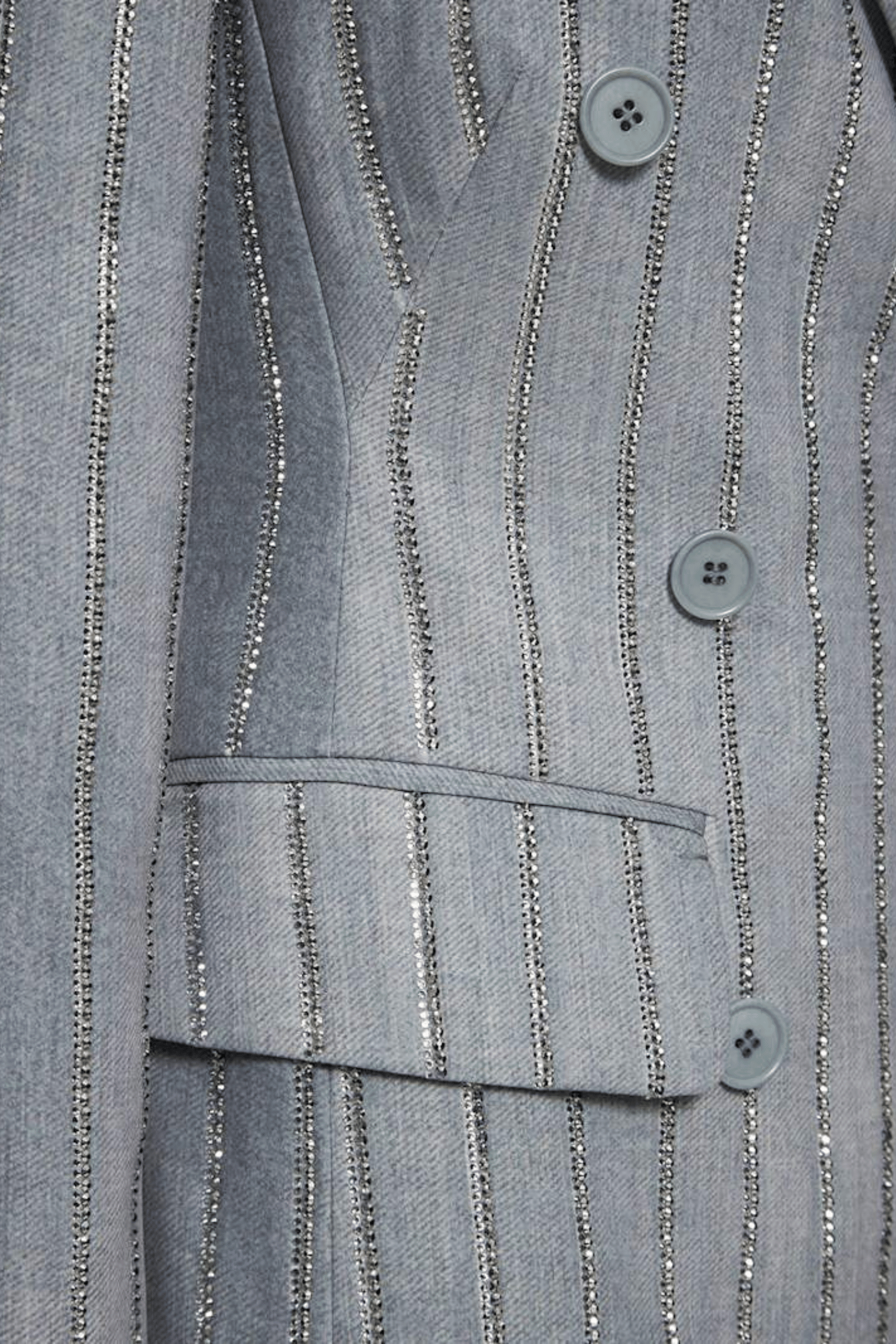 Dulcie Rhinestone-embellished Pinstripe Blazer Set