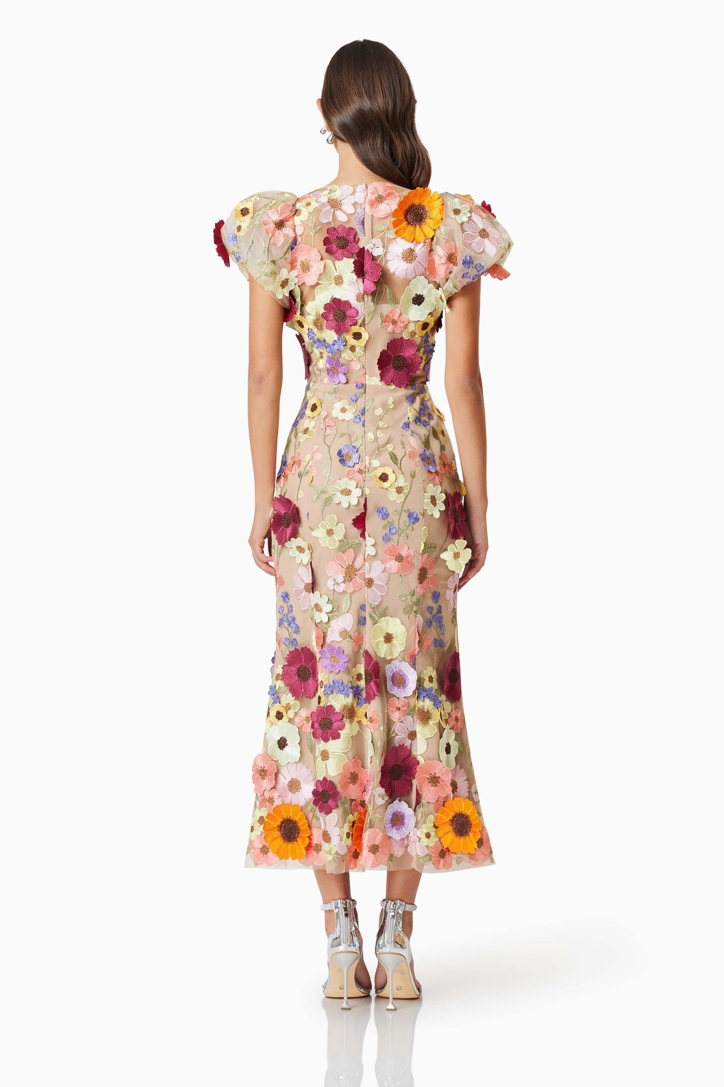 madeline 3D Lace Maxi Dress In Pink - Stylish pink dress for special occasions | Buy Online