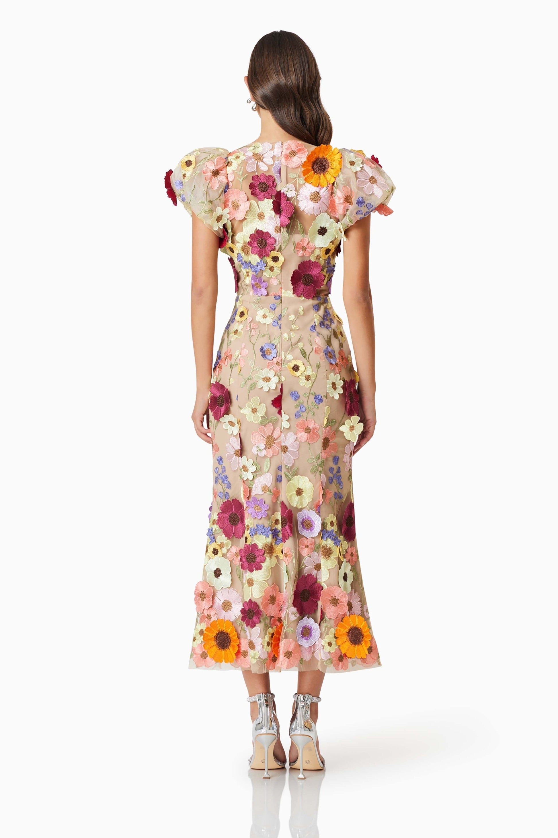 madeline 3D Lace Maxi Dress In Pink