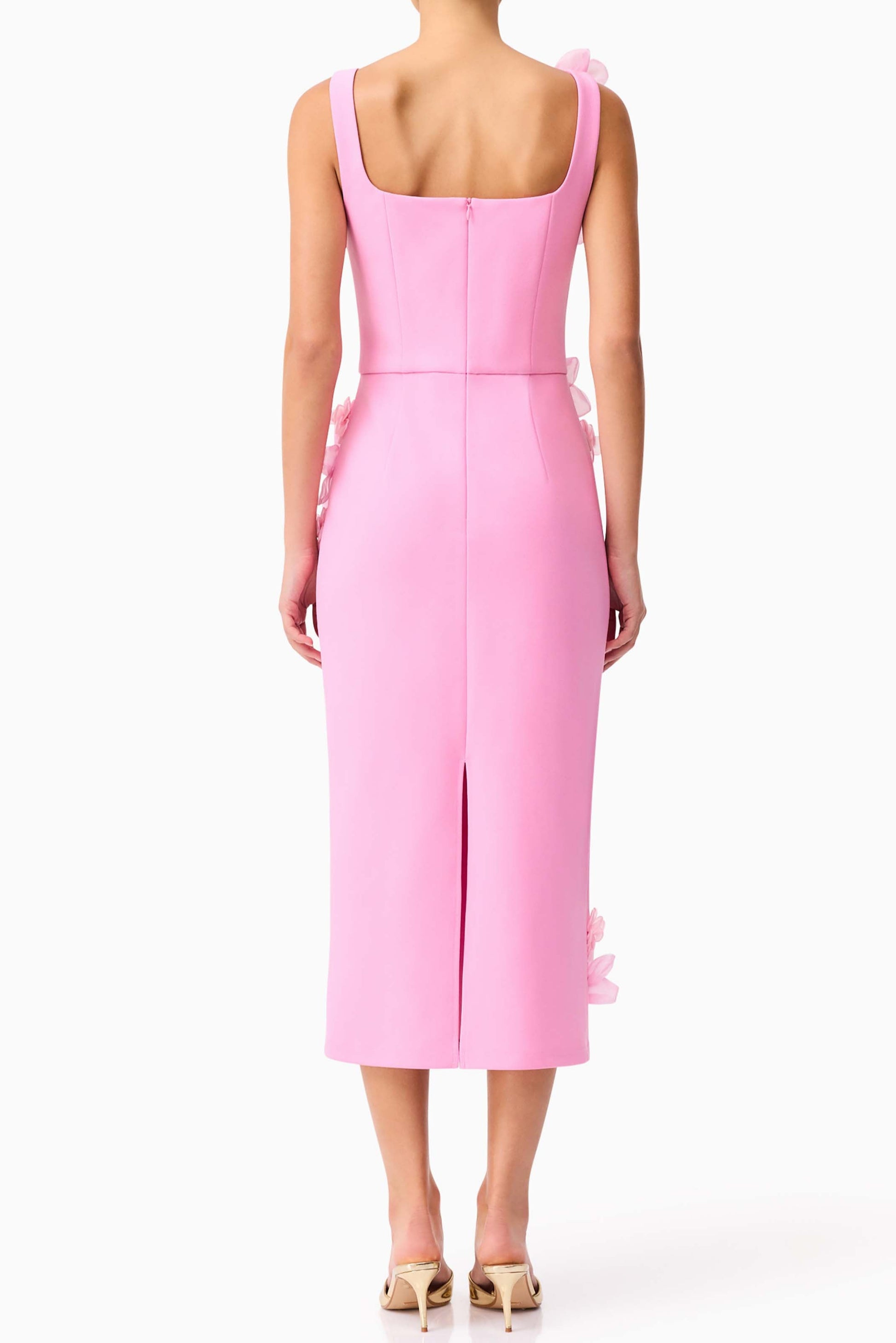 Chantelle 3D Midi Dress in Pink