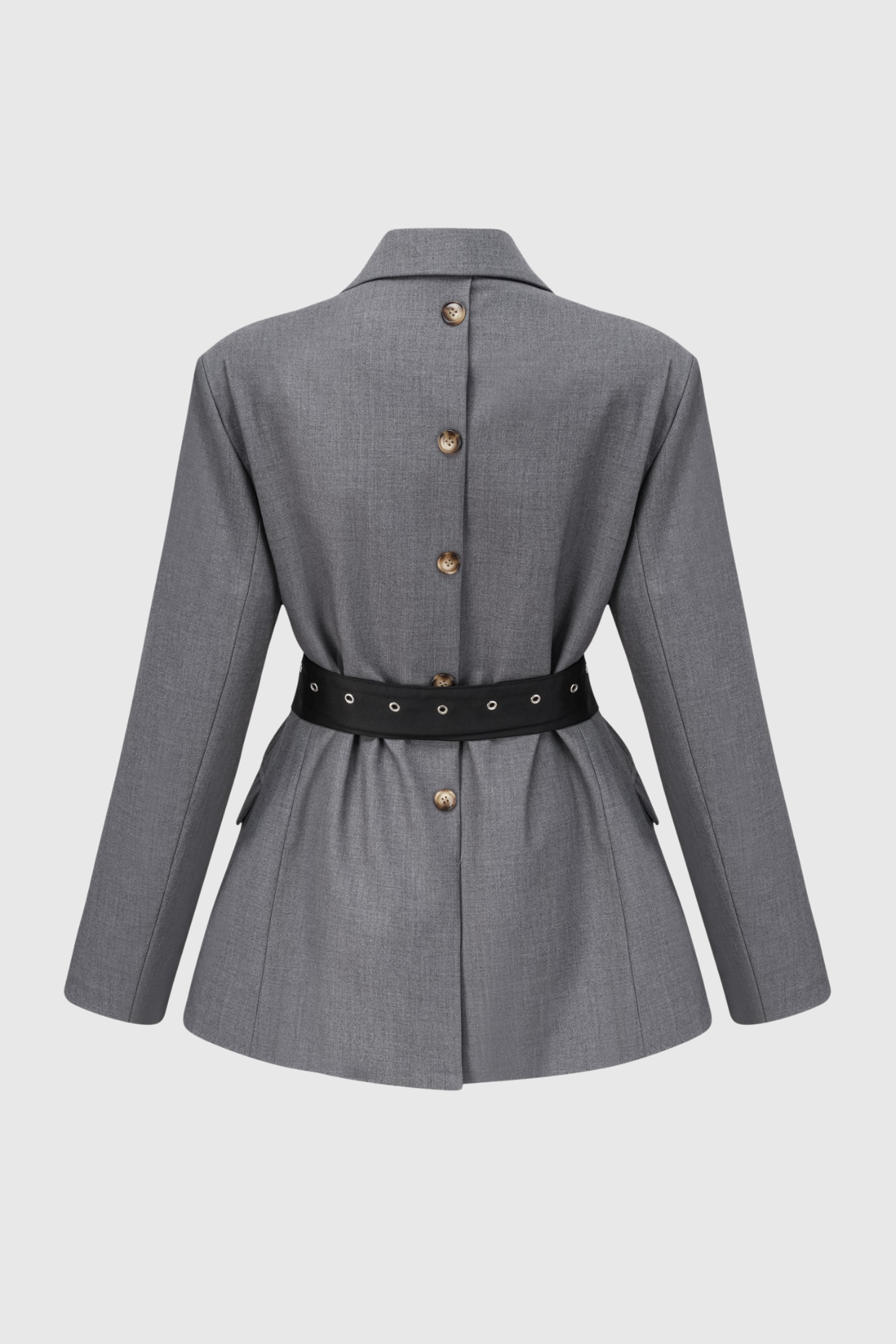 Shop  beautiful dress - Perfect for special occasions | Eairein Belte Waist Blazer - Grey