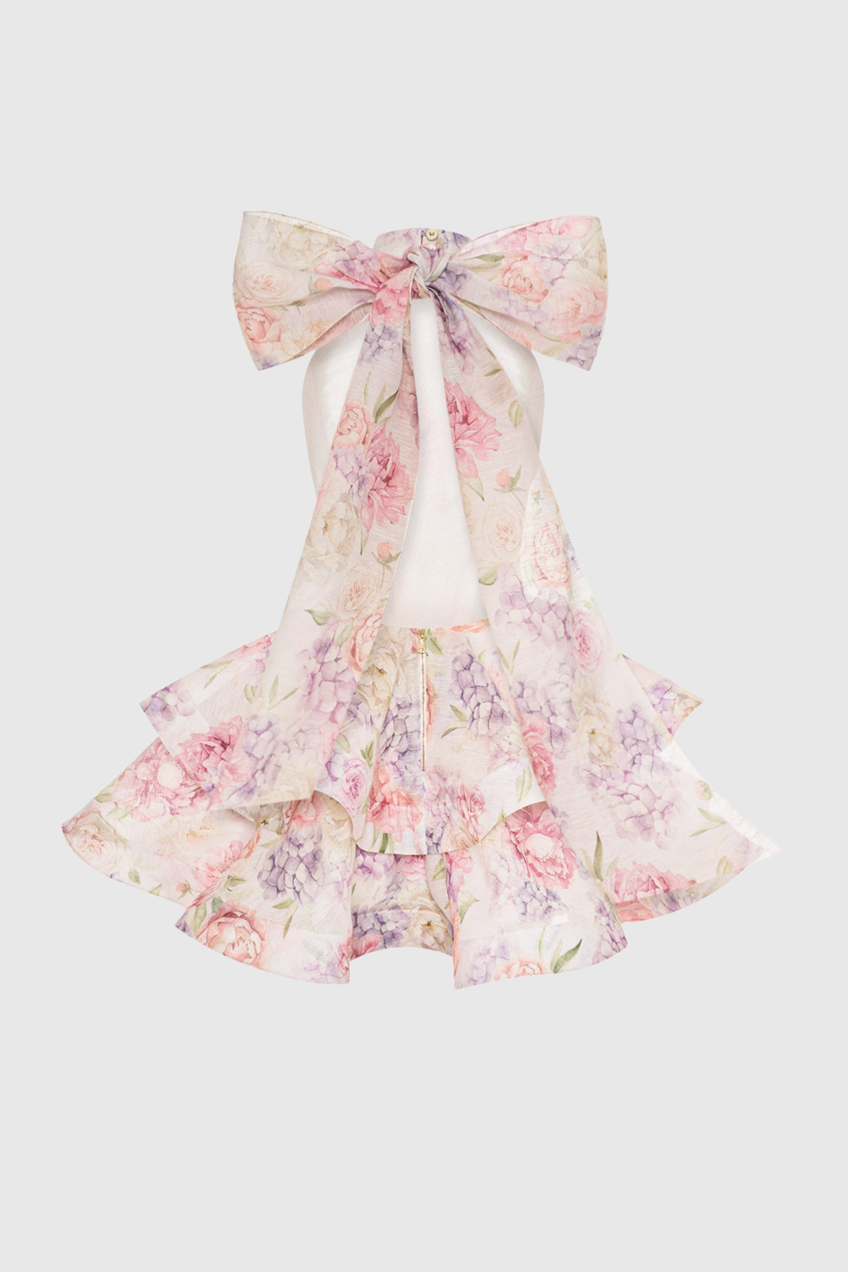 Earna Floral Print Halter Mini Dress