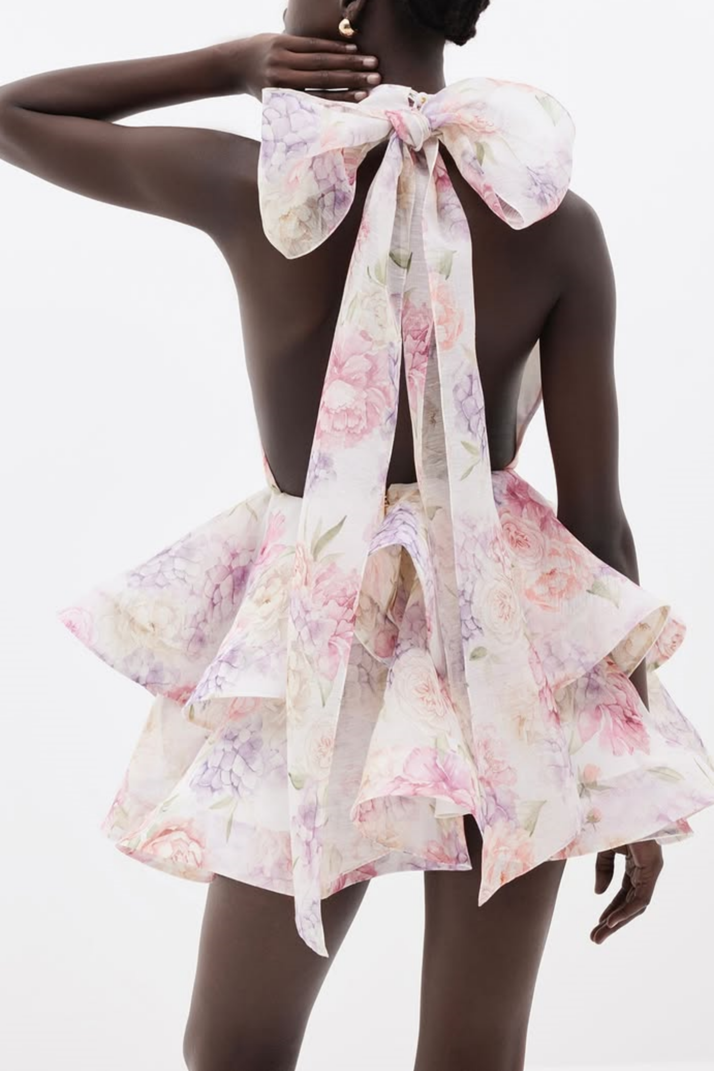 Earna Floral Print Halter Mini Dress