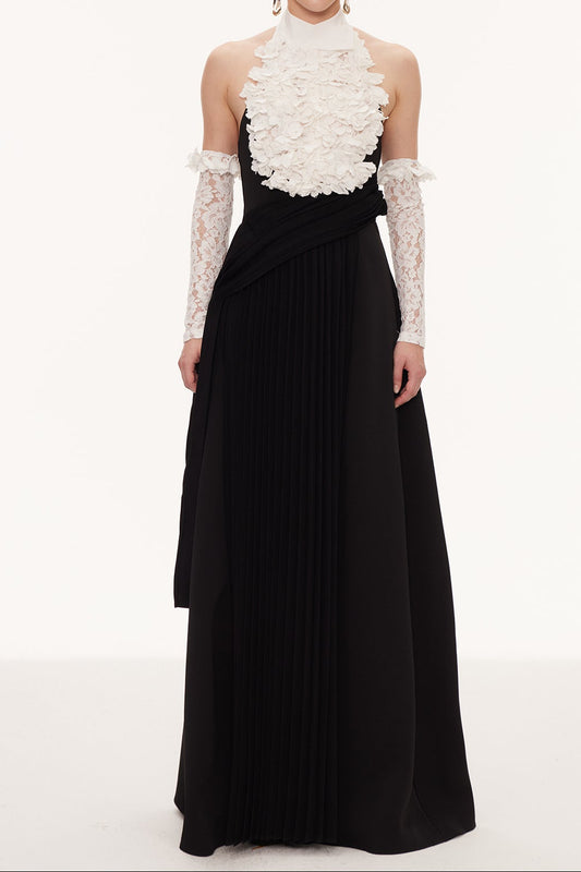 Ellalabel patricia Flower Ruch Maxi Dress - Crafted from High-quality Fabrication- Ideal for Wedding Guest and Formal Galas.