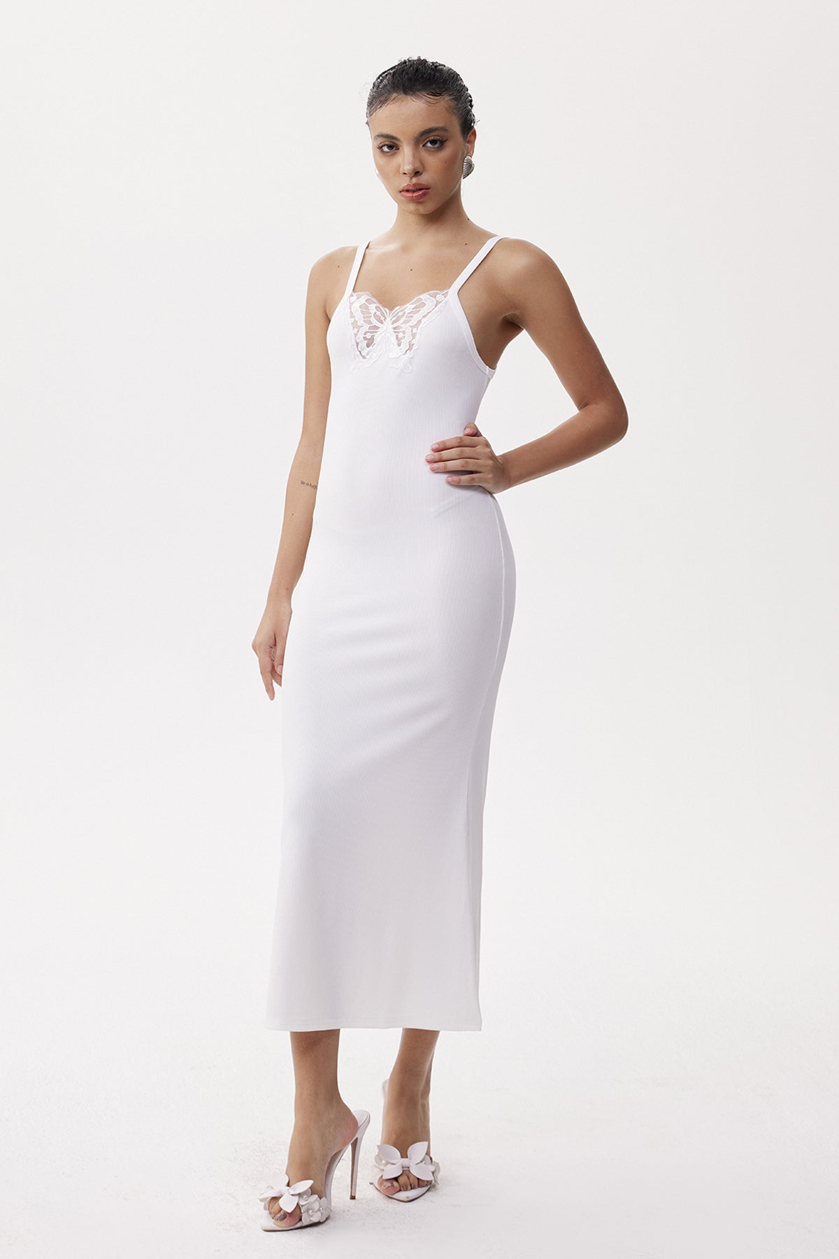 vicky Butterfly Embroidered Maxi Dress