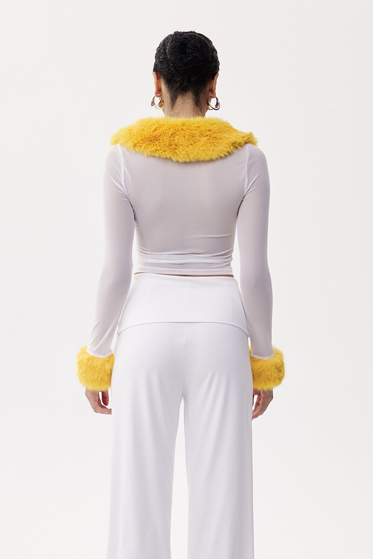 vivien Faux Fur Lace Up Top