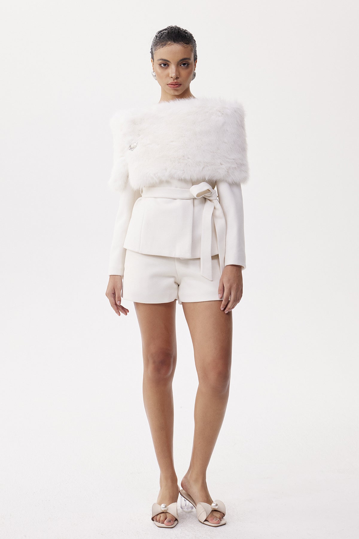 xenia Faux Fur Pants Set