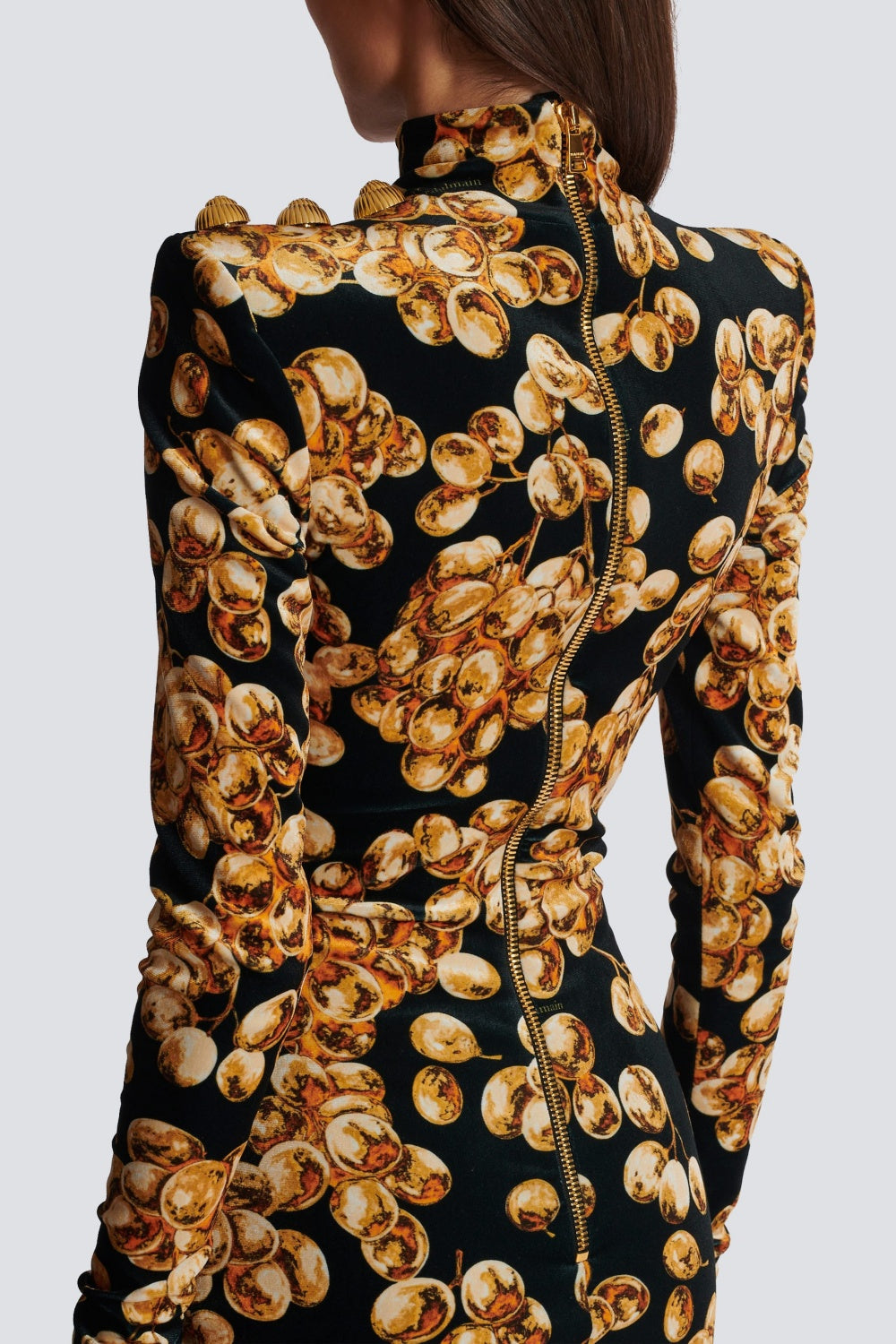 Enslo Grape Print Velvet Mini Dress - Stylish beautiful dress for special occasions | Buy Online