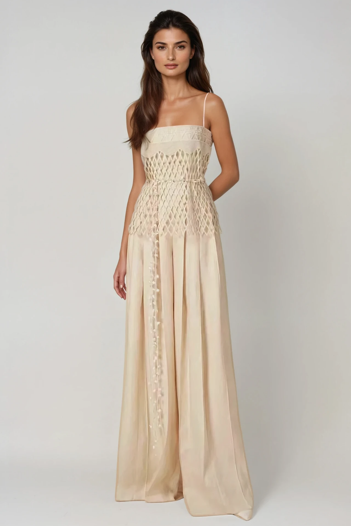 tiffany apricot Spaghetti Cutout Pants Set