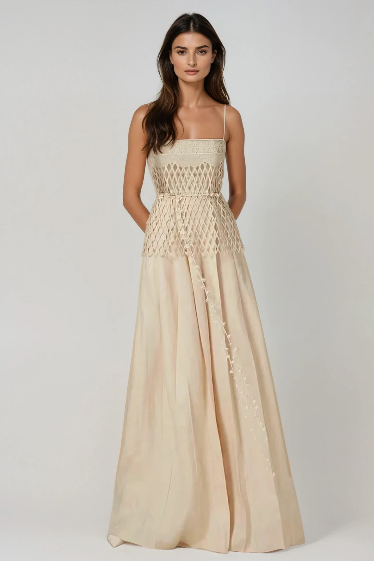 tiffany apricot Spaghetti Cutout Pants Set