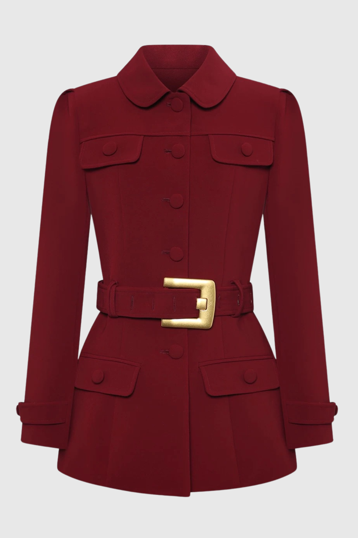 jacqueline Belted Mini Blazer Dress in burgundy
