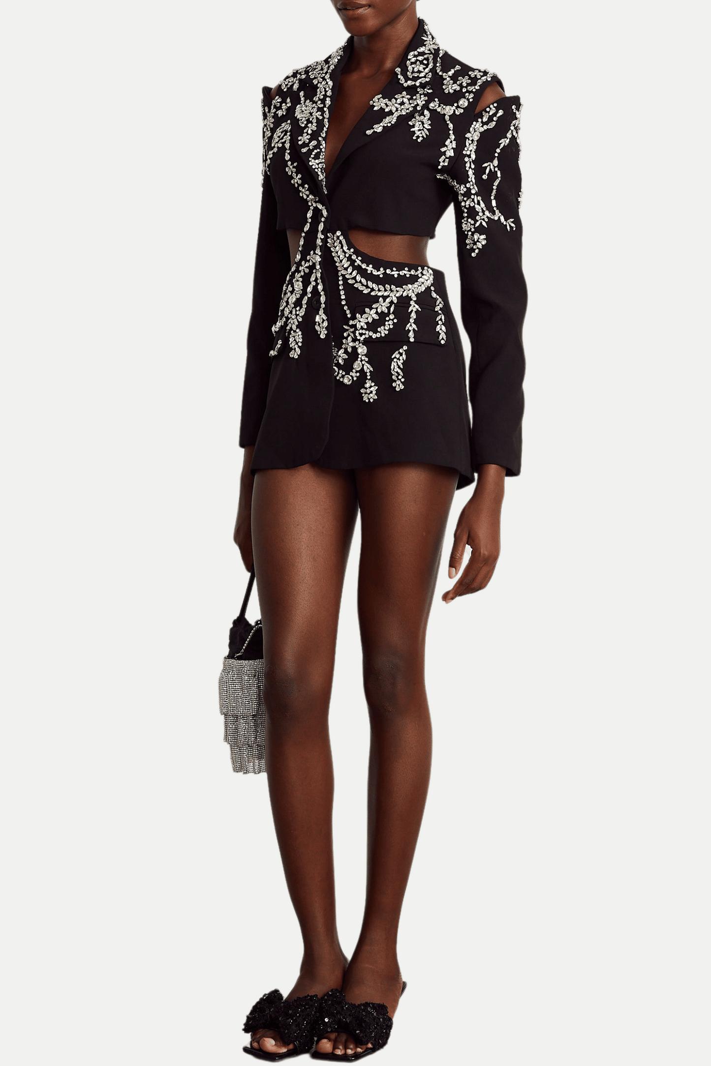 Gustina Crystal-embellished Cutout Blazer - Stylish beautiful dress for special occasions | Buy Online