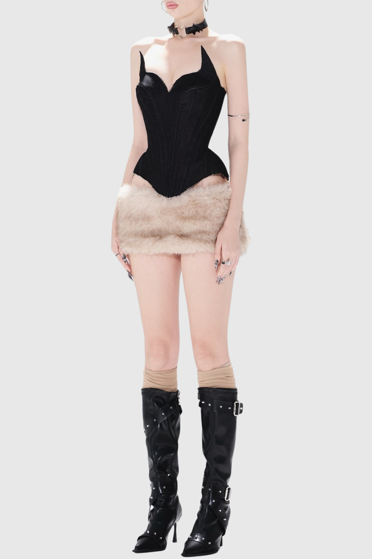 jennifer Evil Corset skirt set