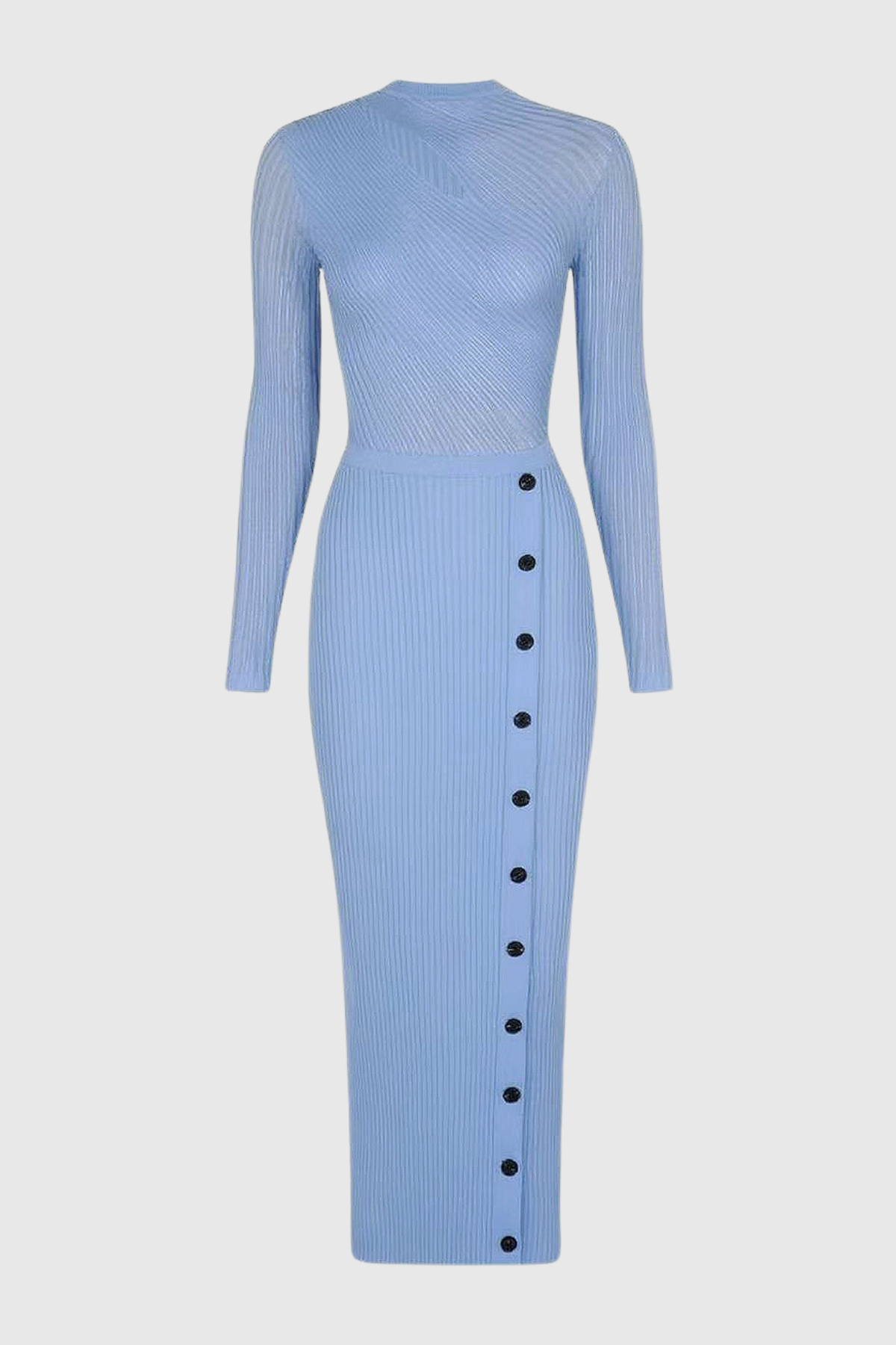 murray Cutout Ribbed Knit Midi Dress - Blue