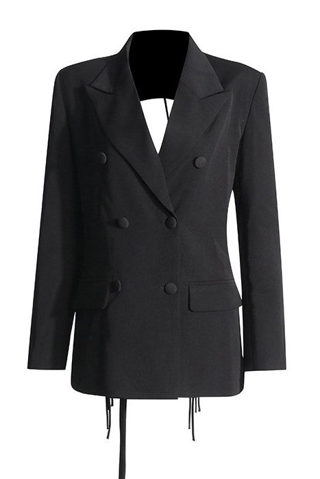 Kaler Fringed Backless Blazer