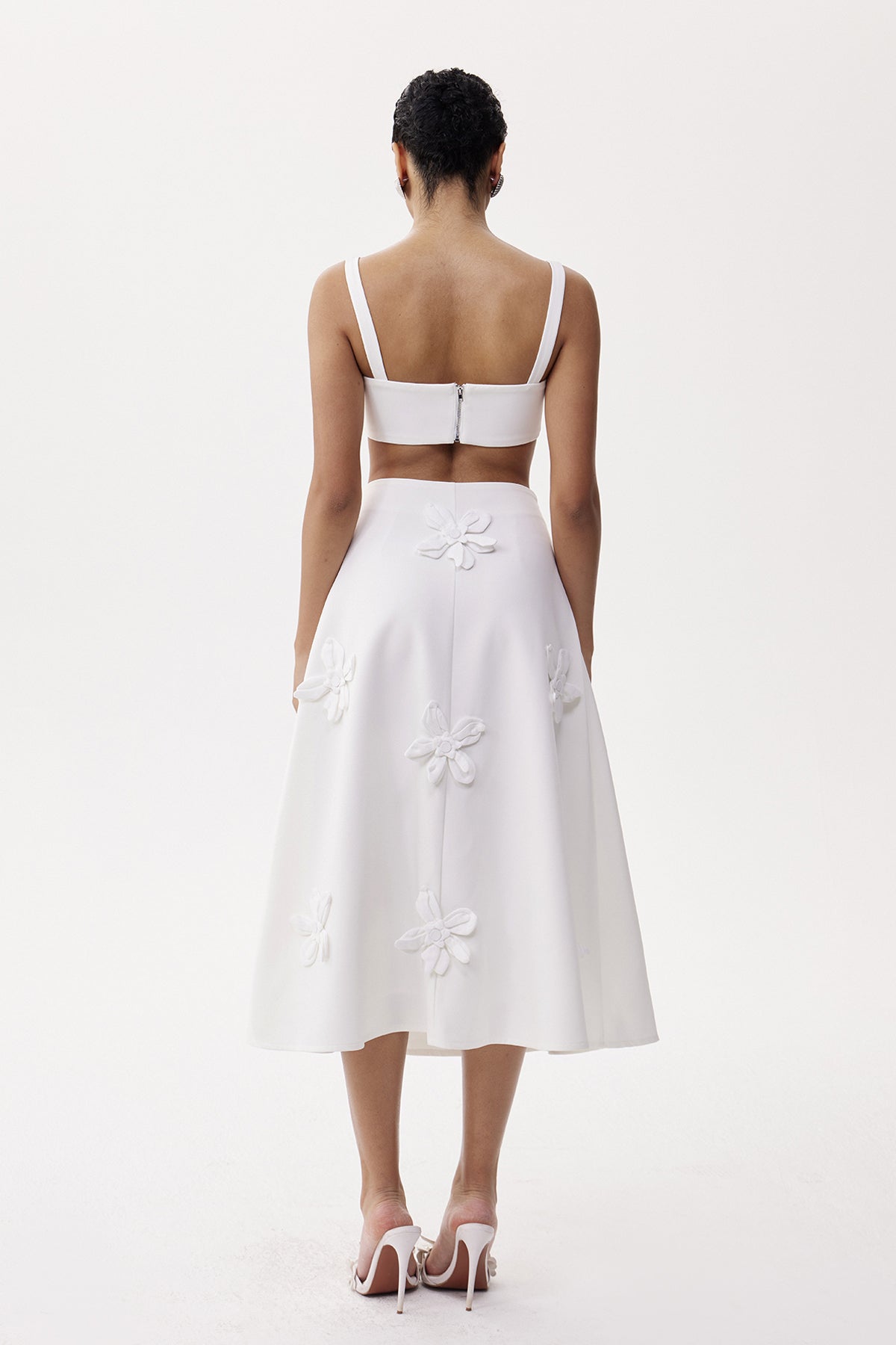 tiffany Flower Crop Skirt Set