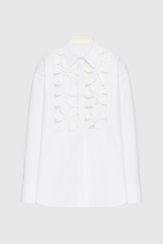 Ellalabel Kira Cutout Flower Long Sleeves Top - Crafted from High-quality Fabrication- Ideal for Wedding Guest and Formal Galas.