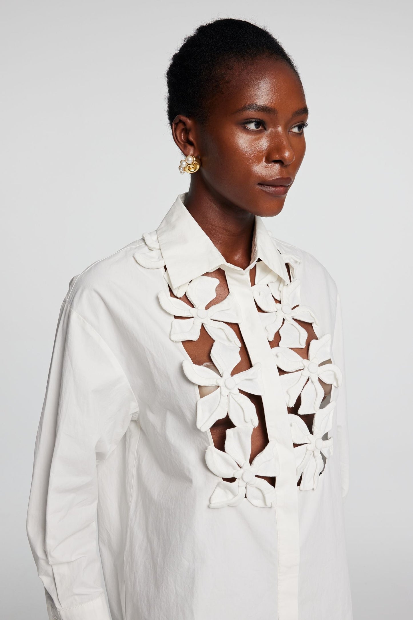 Stylish beautiful dress | Kira Cutout Flower Long Sleeves Top - Ideal for special occasions