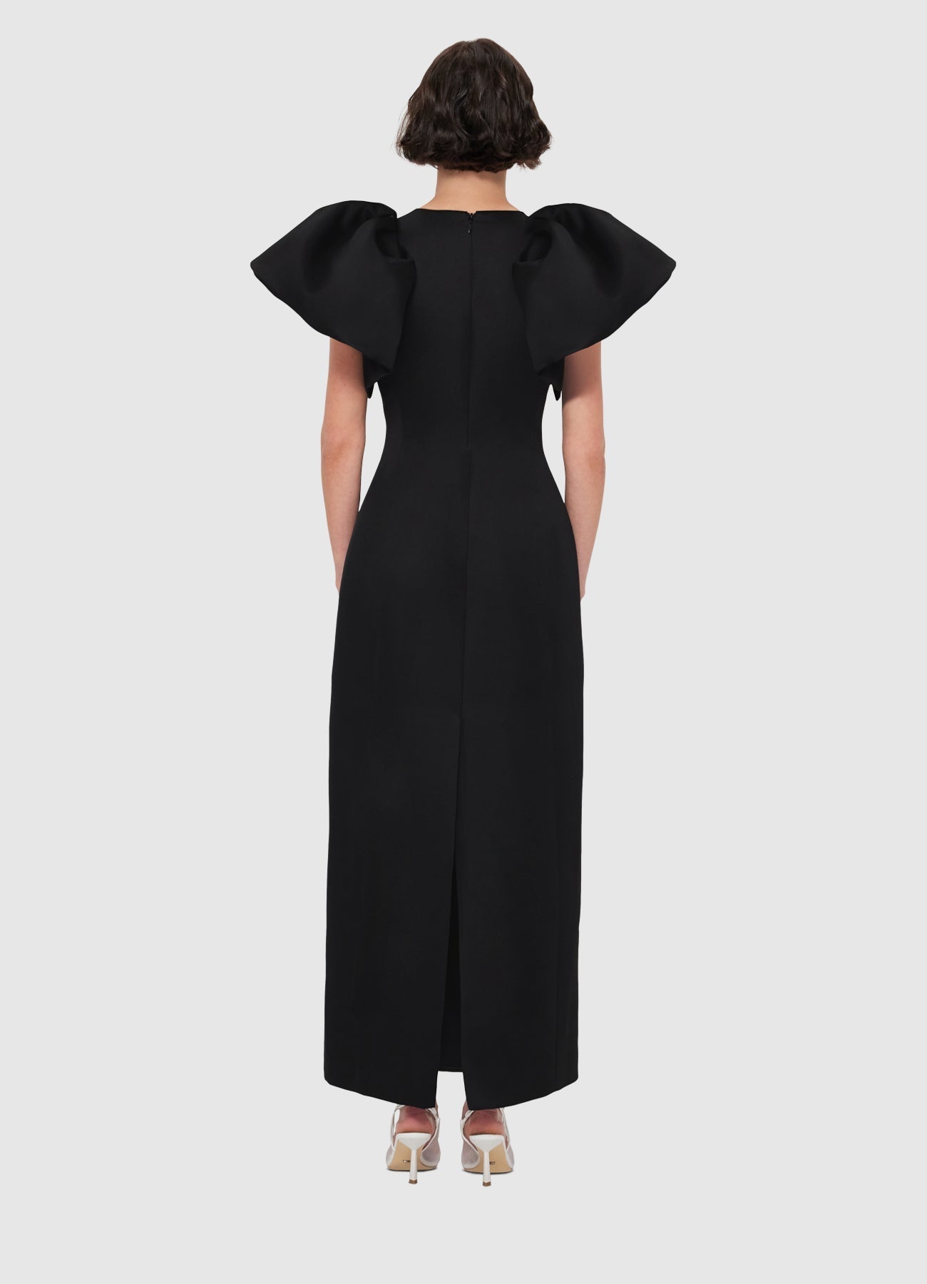 Shop  beautiful dress - Perfect for special occasions | annabelle Iris Print Appliqué Floral Maxi Dress in Ebony