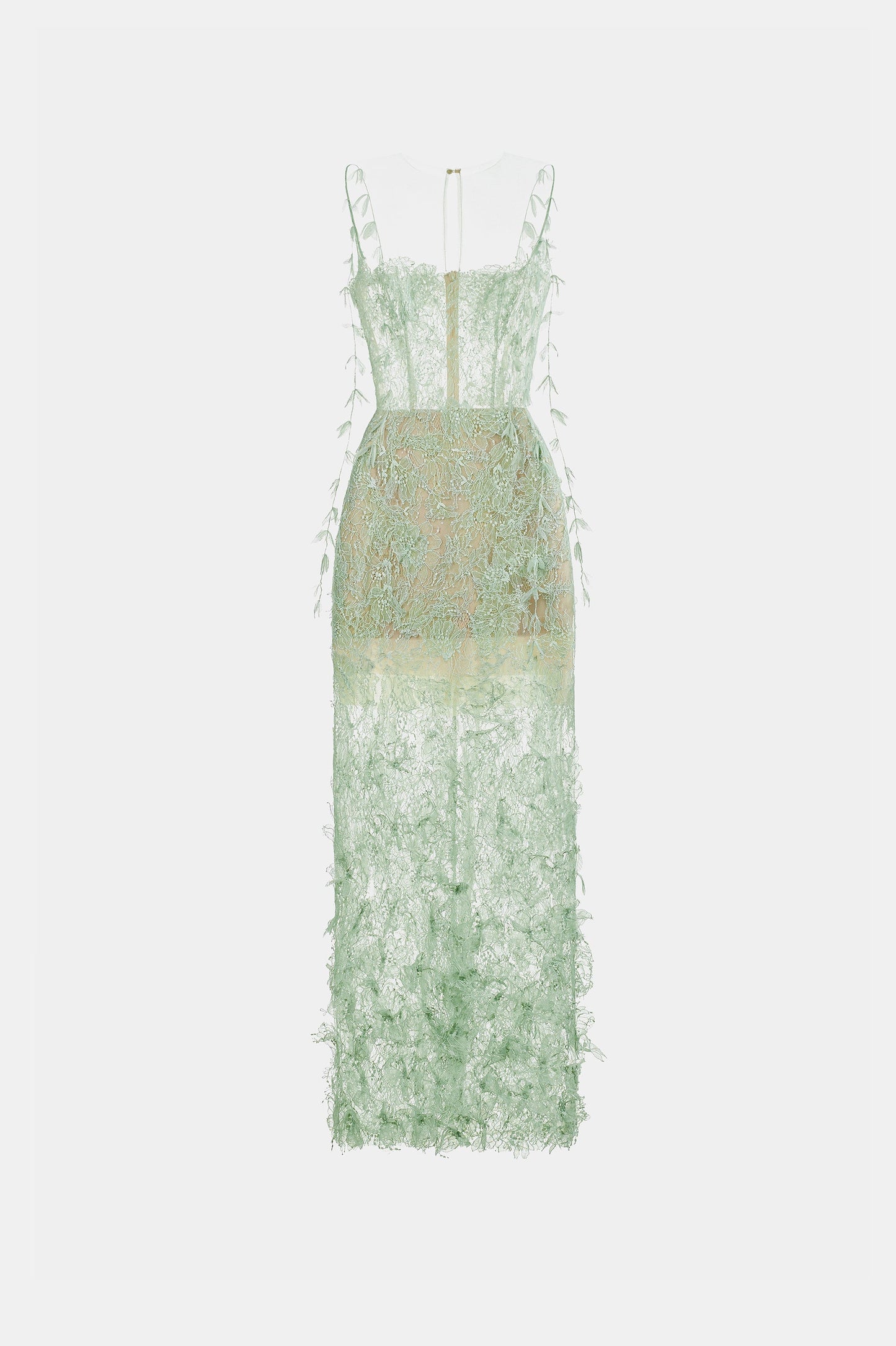 theresa Mint Beaded Lace midi Dress