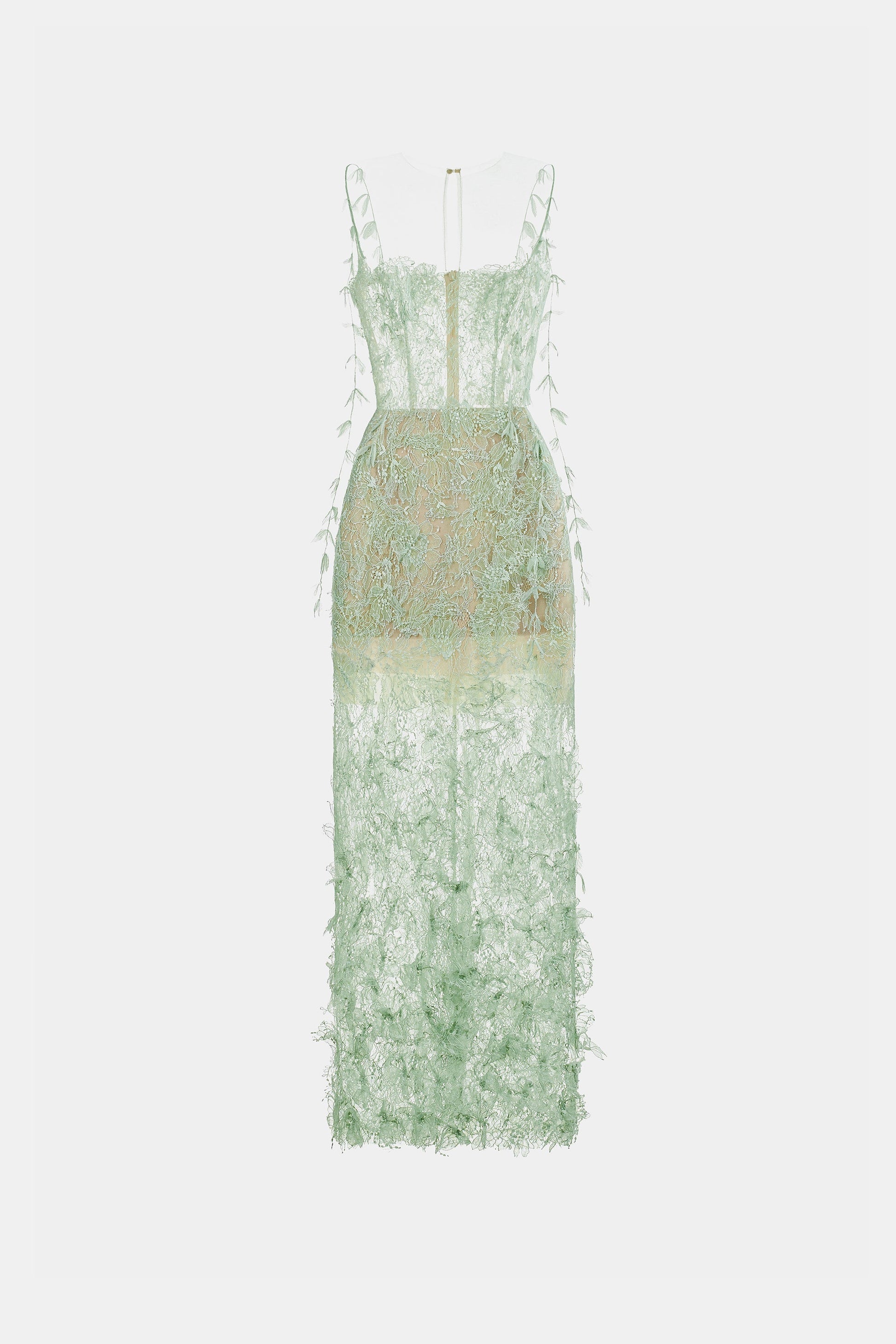theresa Mint Beaded Lace midi Dress