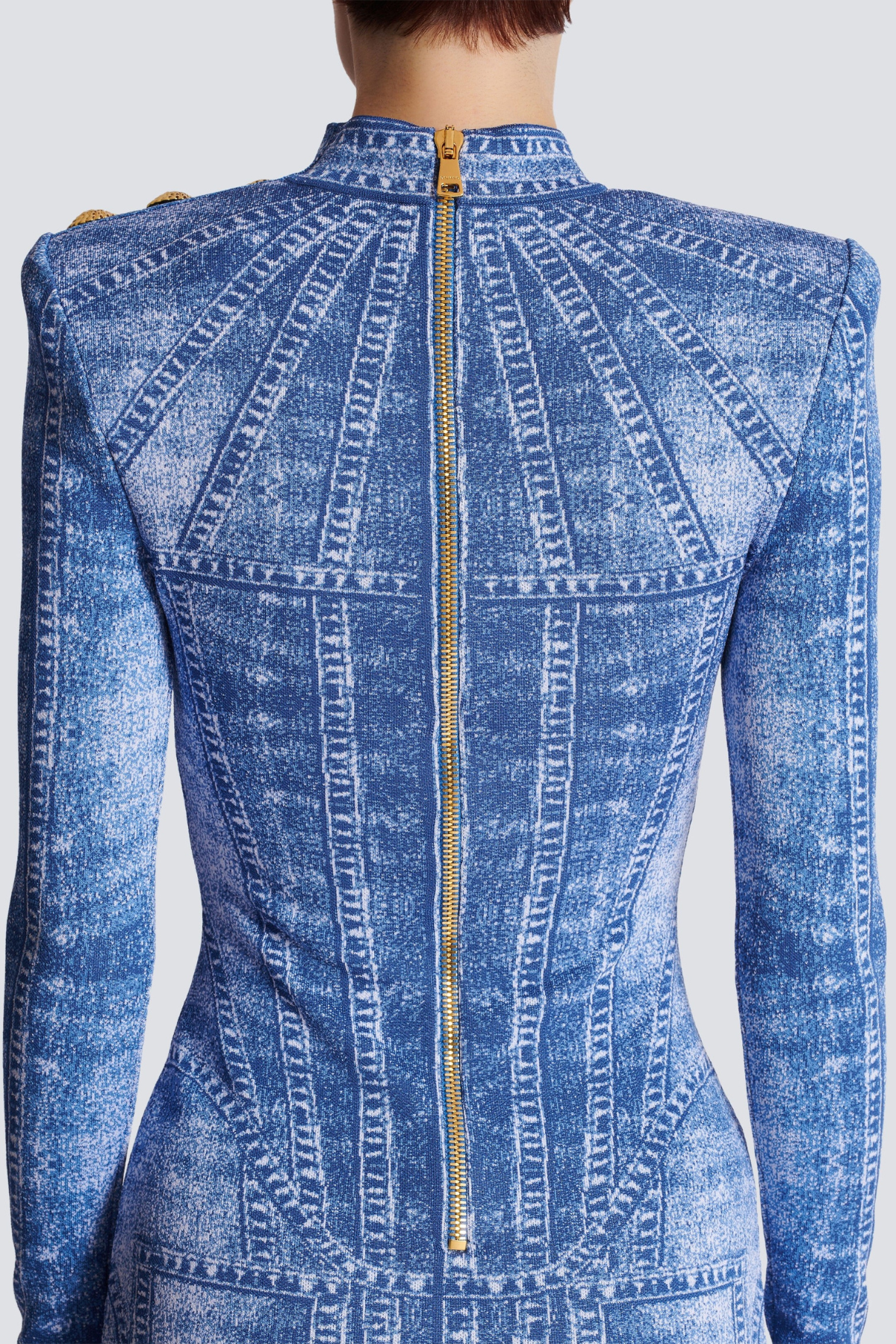 Shop  beautiful dress - Perfect for special occasions | Mya Jacquard Denim-Effect Mini Dress
