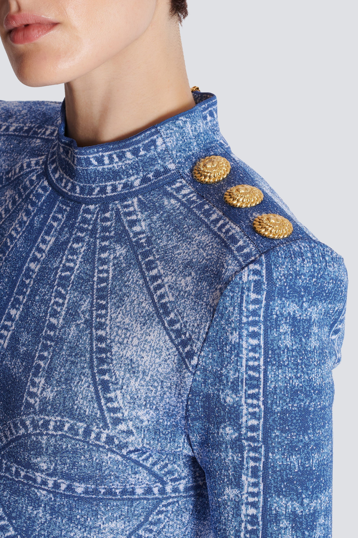 Shop  beautiful dress - Perfect for special occasions | Mya Jacquard Denim-Effect Mini Dress