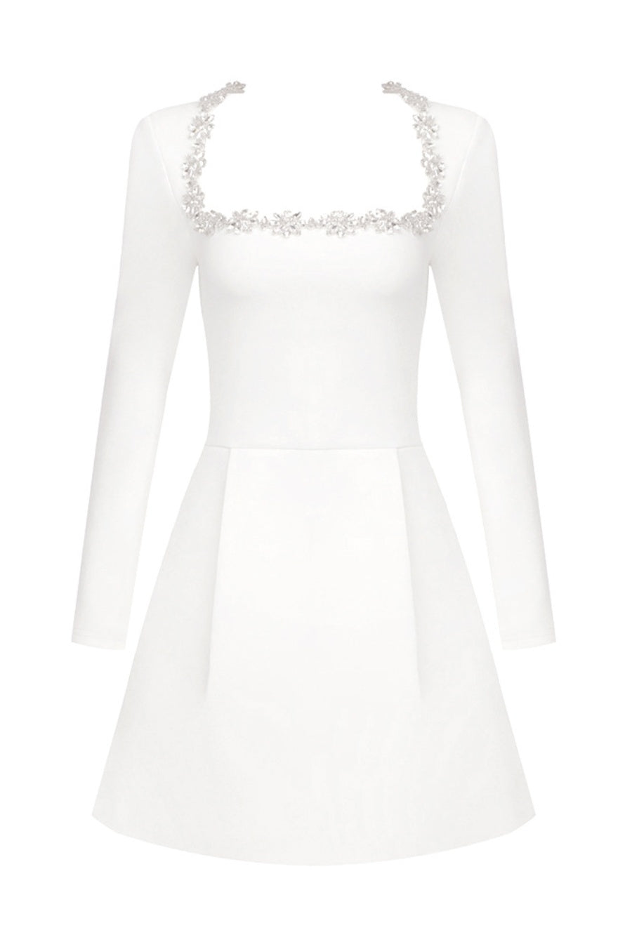 Shop  white dress - Perfect for special occasions | Lilay Diamante Square Collar Mini Bandage Dress - White