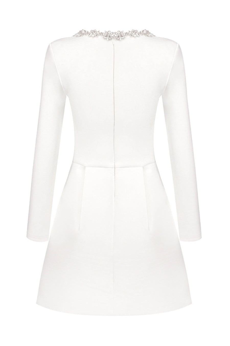 Lilay Diamante Square Collar Mini Bandage Dress - White