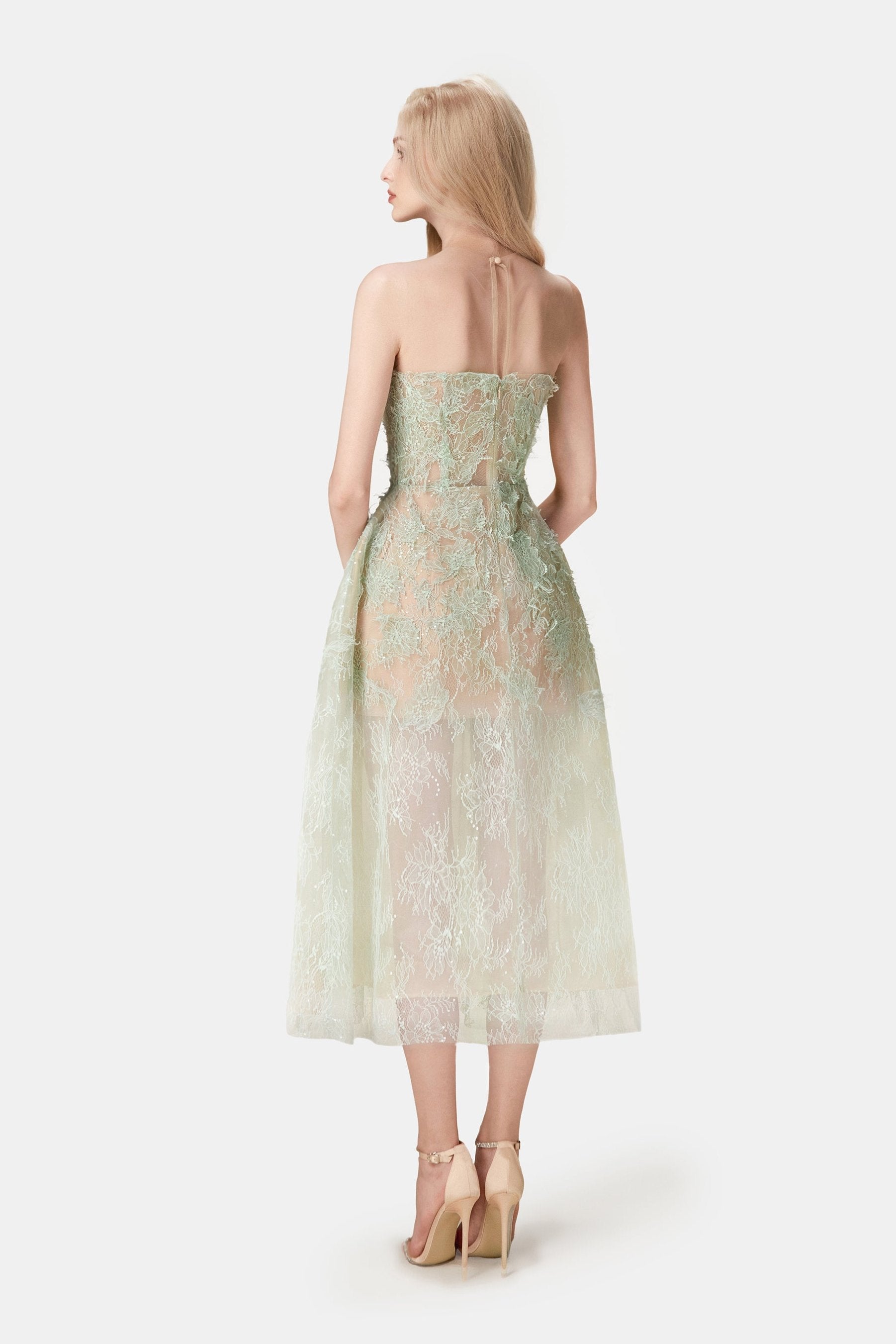 michelle Mint Beaded Lace maxi Dress