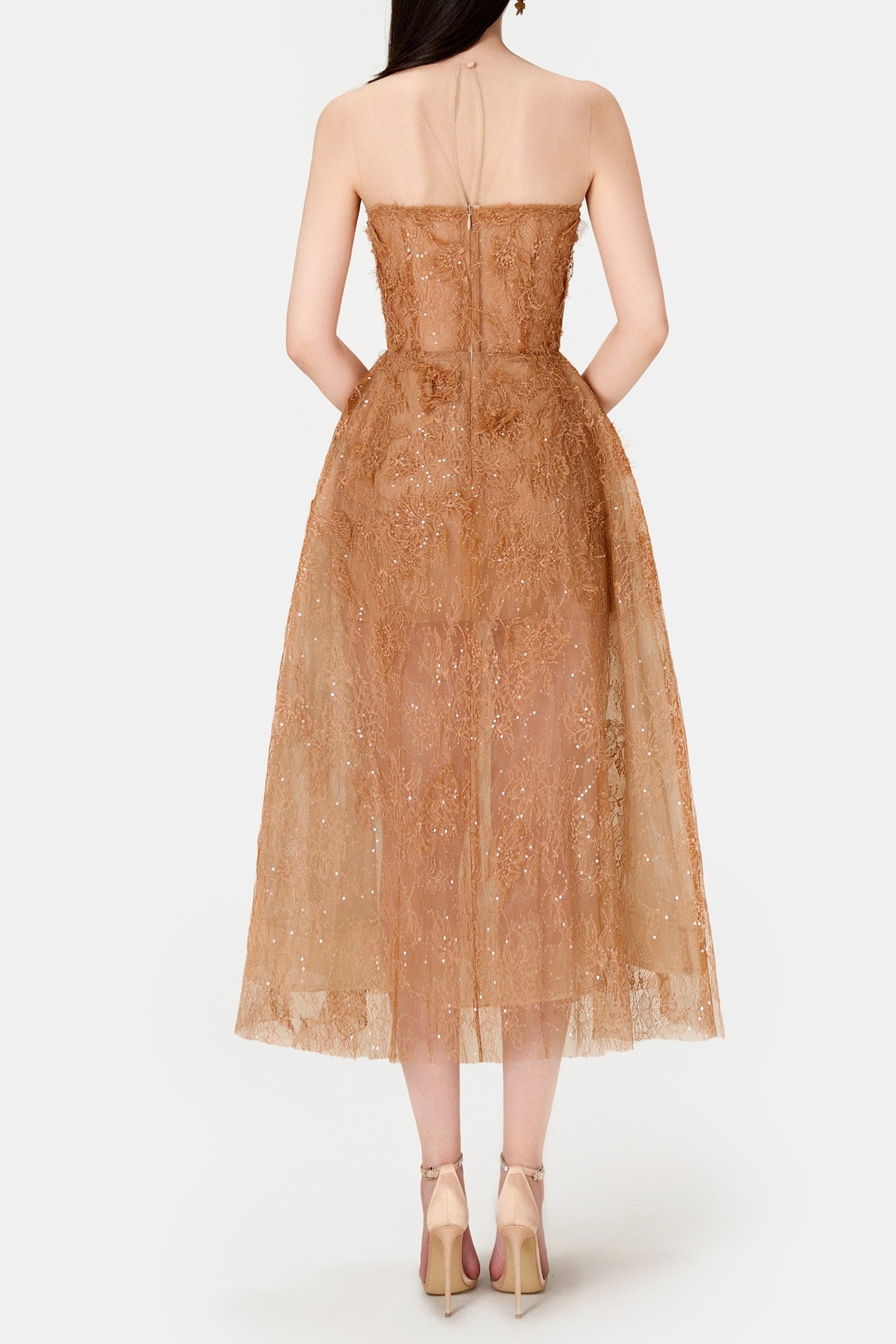 samantha brown BEADED LACE midi DRESS