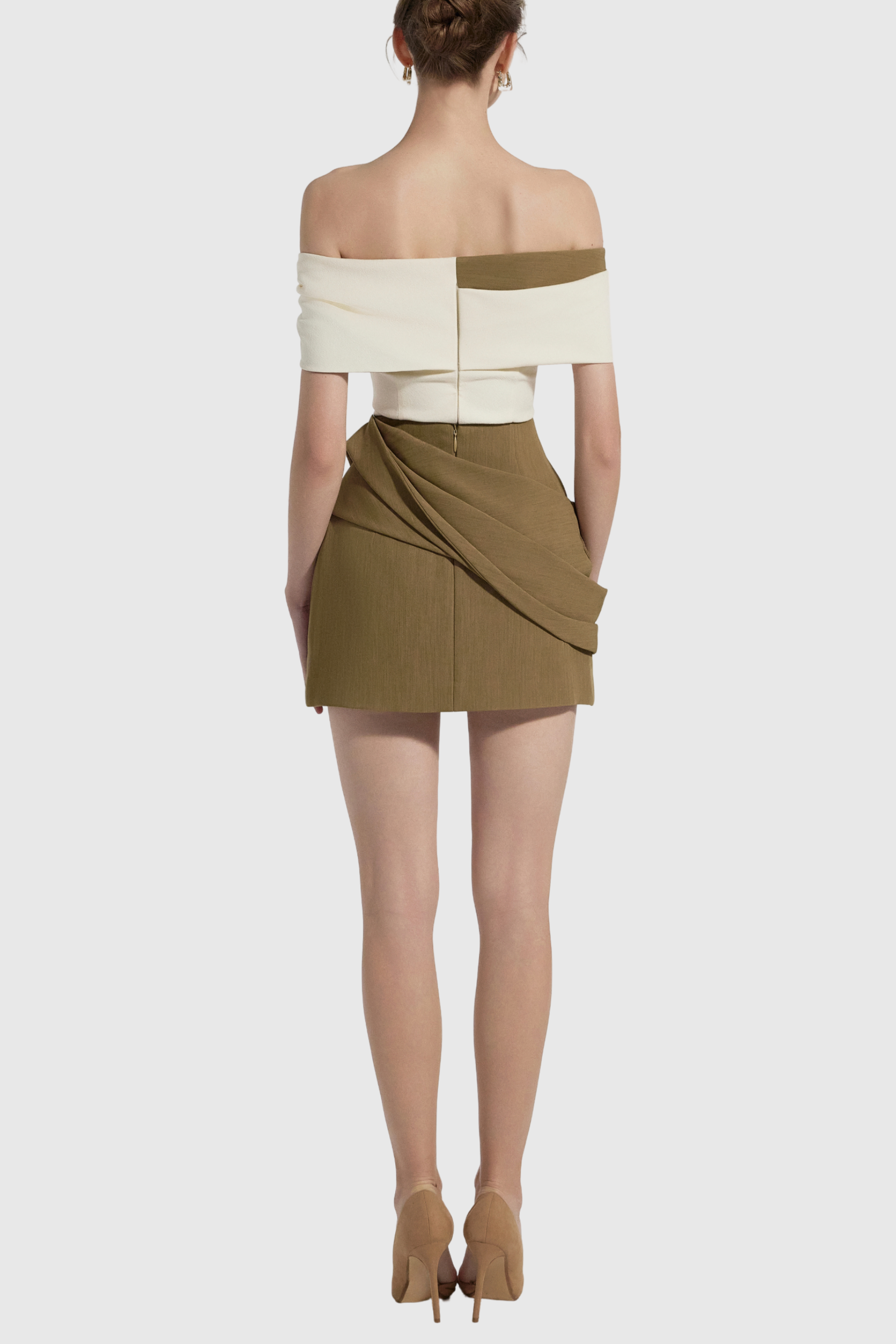 Maely Off Shoulder Ruched Mini Dress