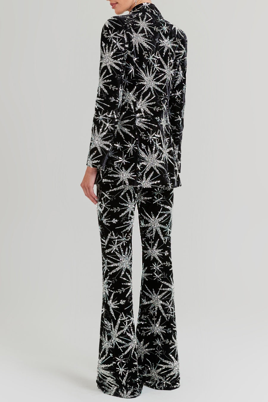 Marigo Star Glitter Embroidered Blazer Two Piece Set - Stylish red dress for special occasions | Buy Online