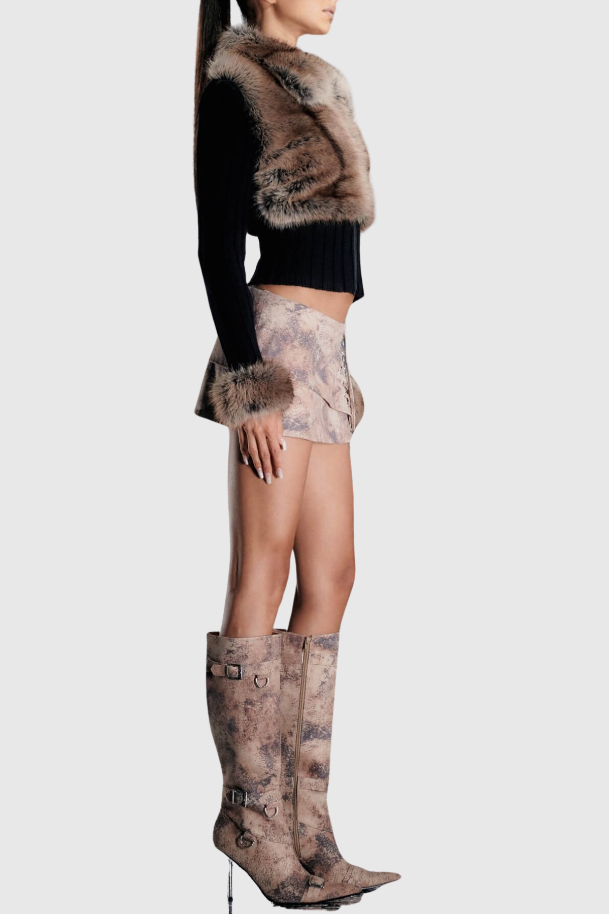 Arthur Faux Fur Knit Coat