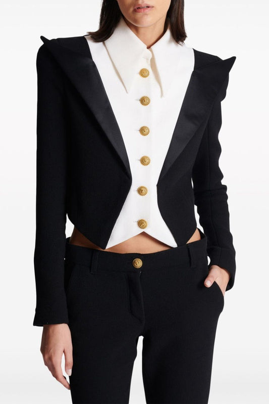 Ellalabel Nerissa Spencer Buttoned Crop Jacket - Crafted from High-quality Fabrication - Designed for Elegant Occasions.