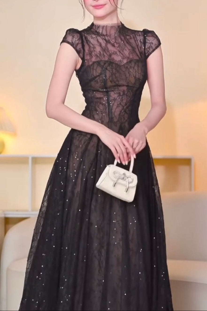 hedwig lace sequin A line midi dress