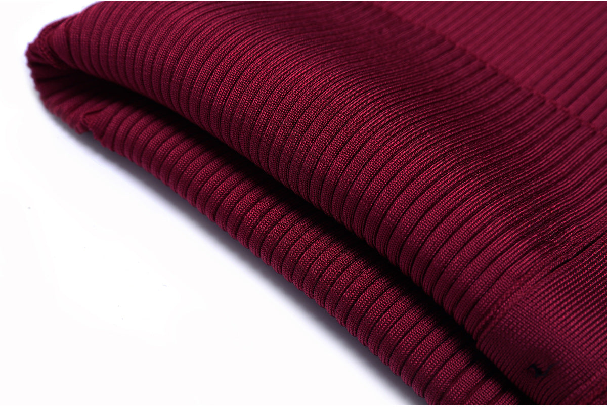 murray Cutout Ribbed Knit Midi Dress - Wine