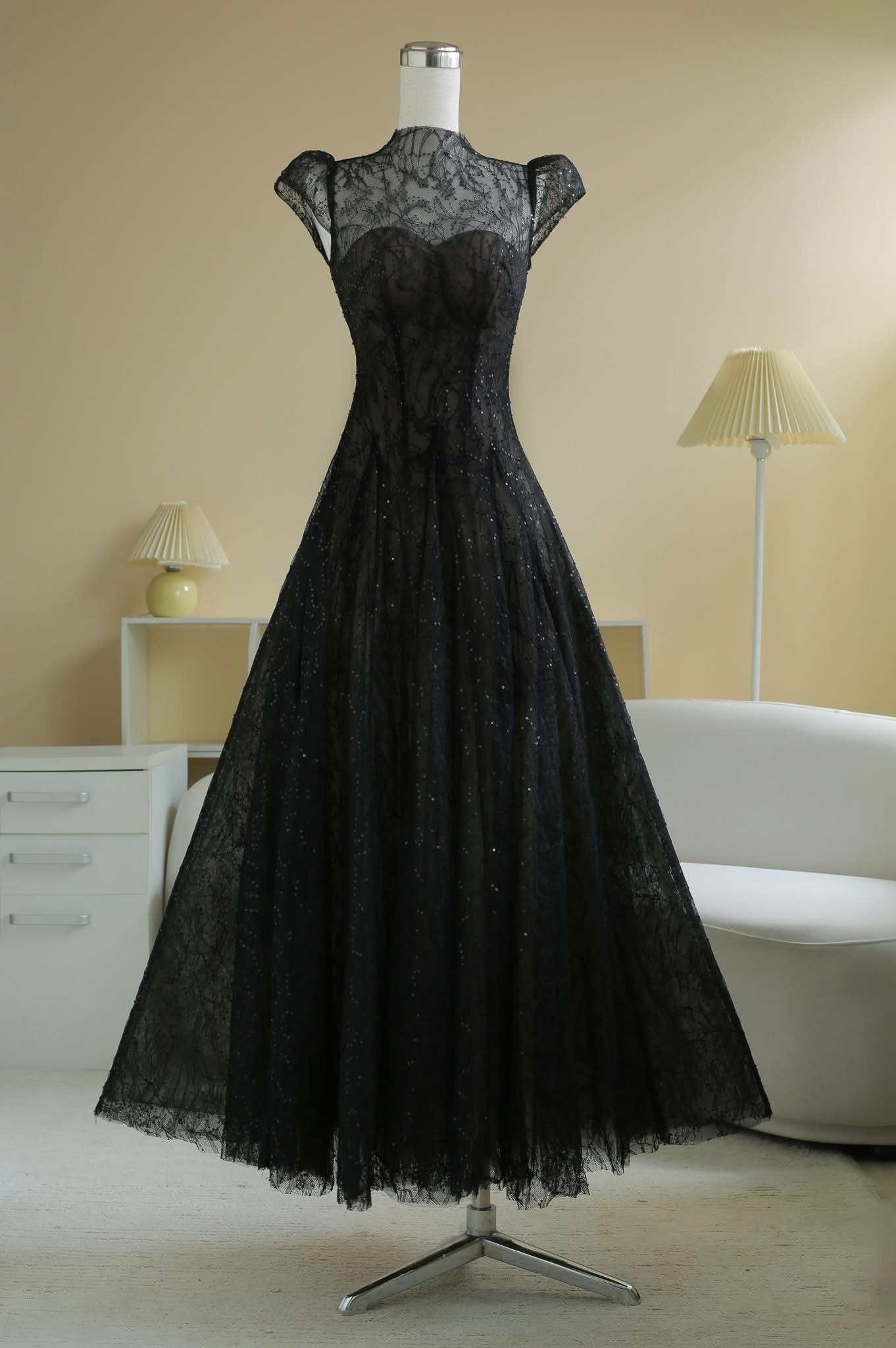 hedwig lace sequin A line midi dress