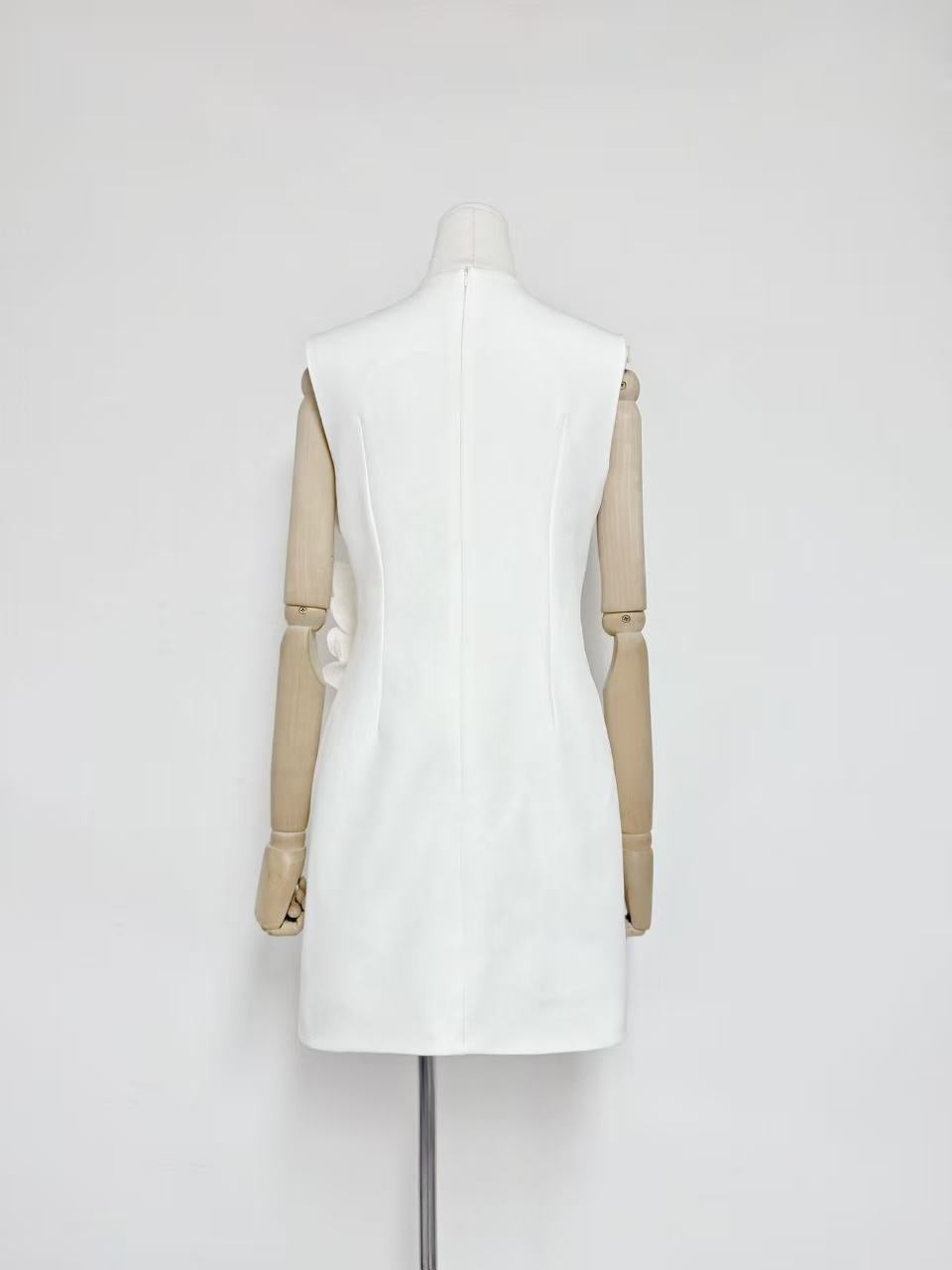 elizabeth 3d flower embellished Mini Dress in Black