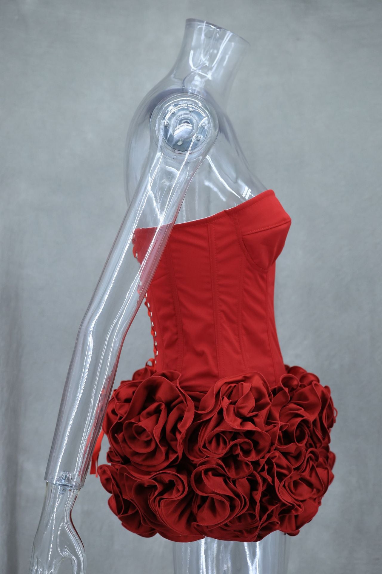 Aloisia Strapless Corset Flower Lace Up Skirt Set