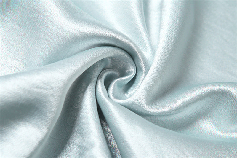 sabrina blue Rhinestone embellished Satin Maxi Dress