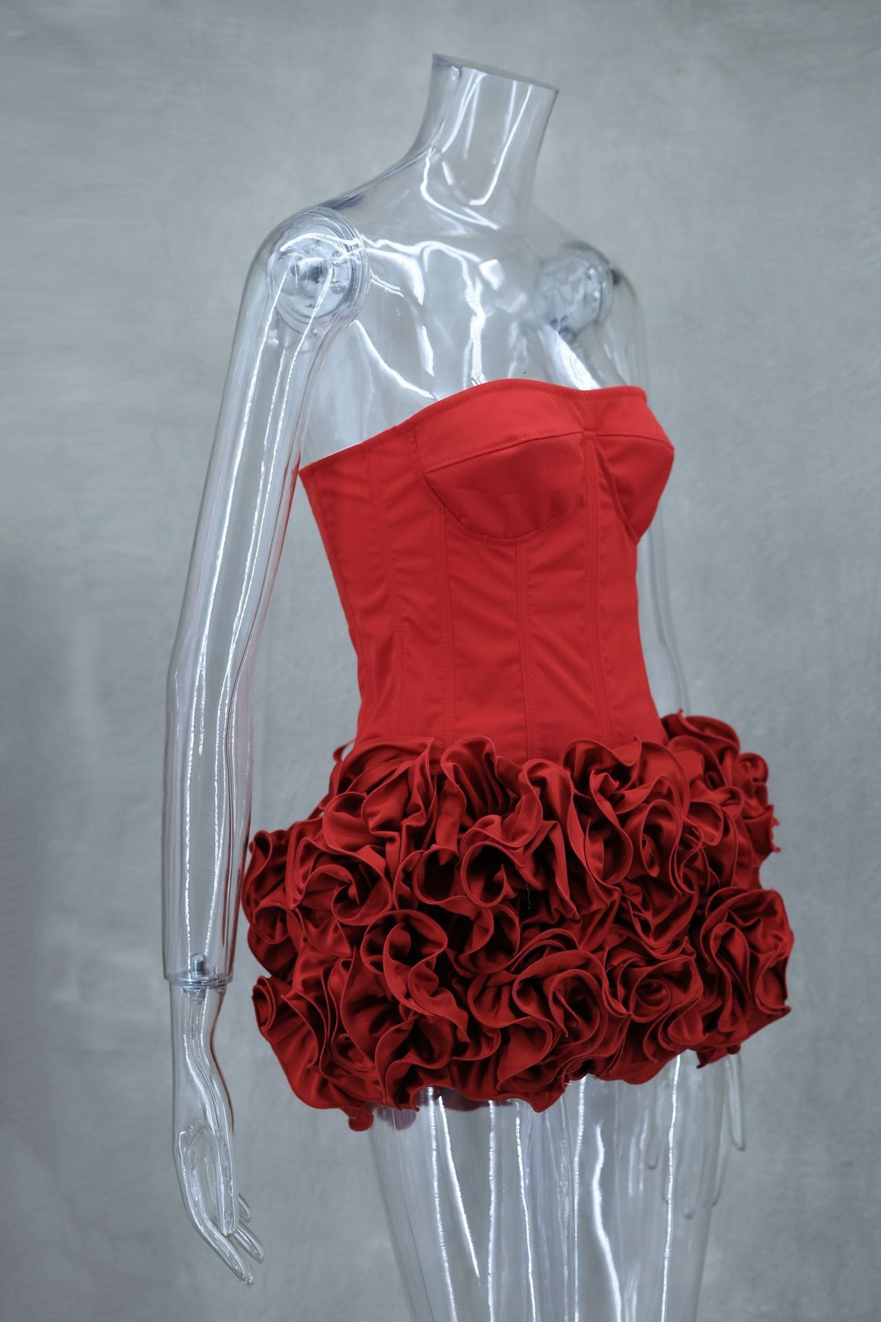 Aloisia Strapless Corset Flower Lace Up Skirt Set