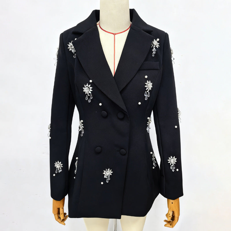 Blake Crystal embellished Blazer in black