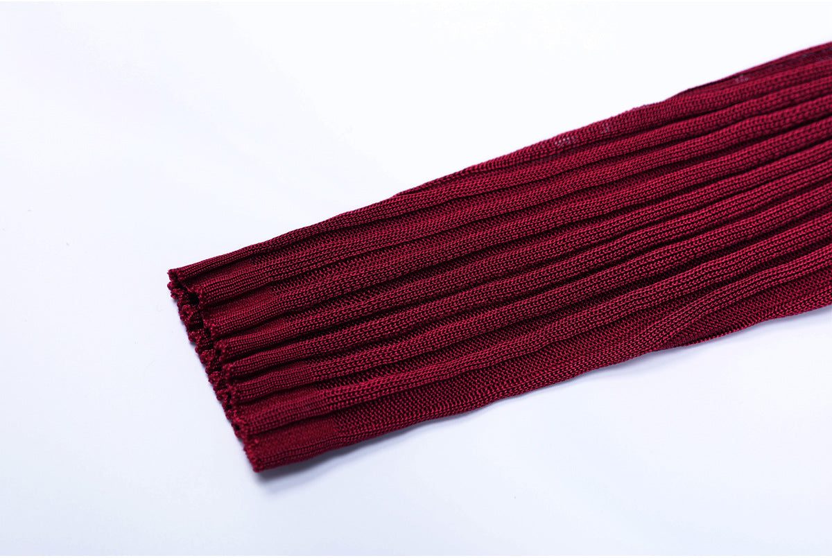 murray Cutout Ribbed Knit Midi Dress - Wine