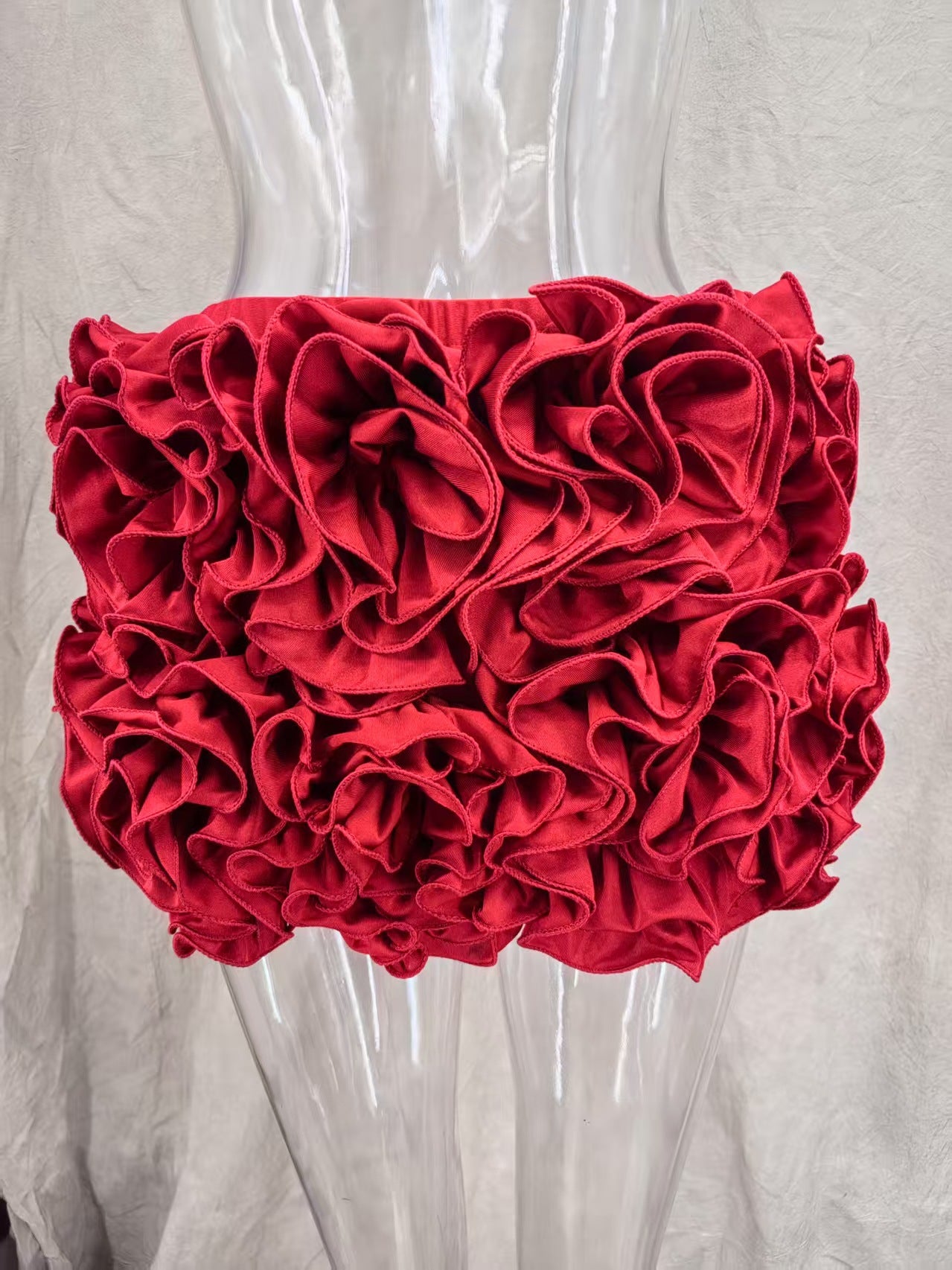 Aloisia Strapless Corset Flower Lace Up Skirt Set