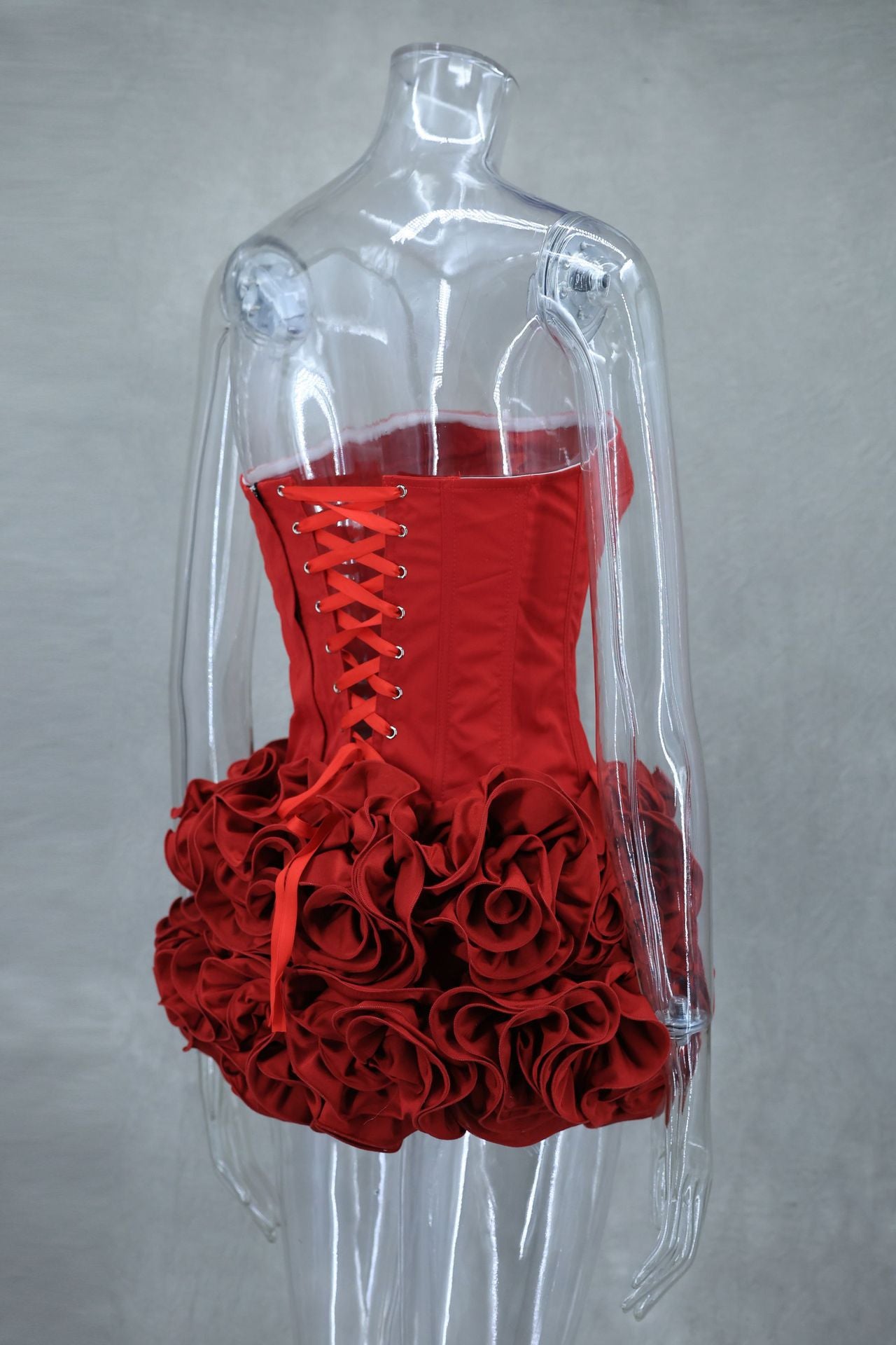 Aloisia Strapless Corset Flower Lace Up Skirt Set