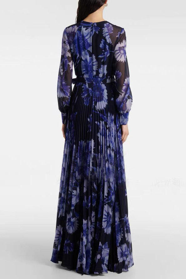 candance v-neck silk maxi dress in black