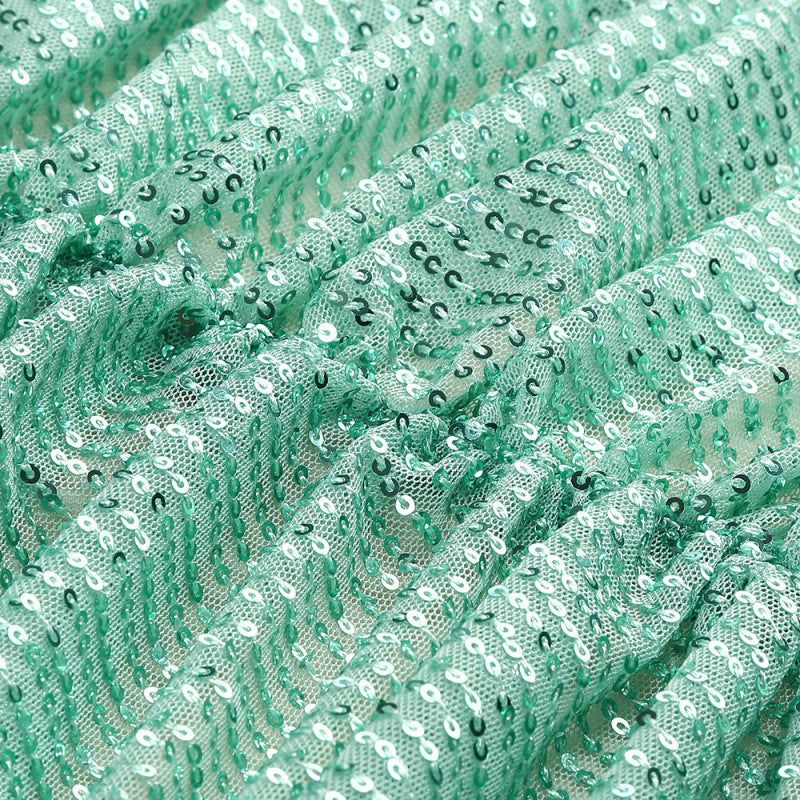 griselda high slit pleated sequin maxi dress in green