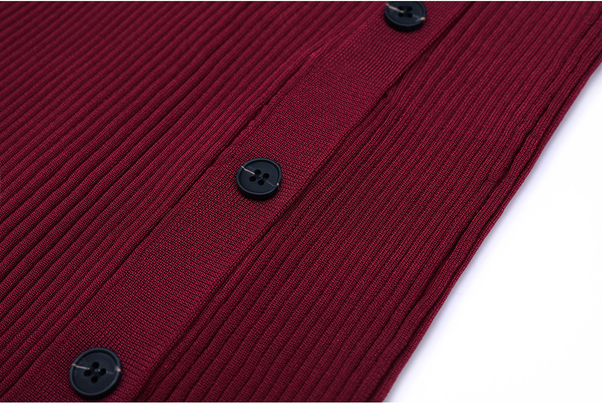 murray Cutout Ribbed Knit Midi Dress - Wine